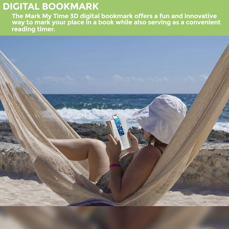 Mark-My-Time - Digital Bookmark - Mark My Time Reading Timer and Bookmark for Kids  Cool Bookmarks and Reading Incentives  Christmas Gift & Stocking Stuffer for Book Lovers - 3D Shark - Image 4